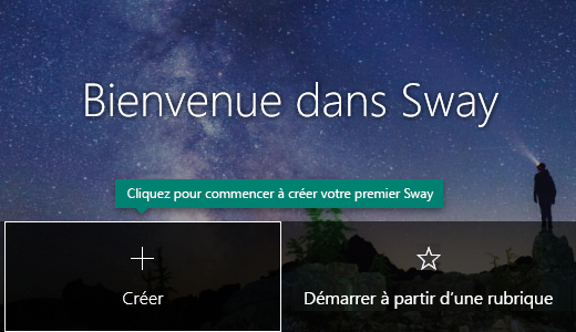 Bouton Créer Nouveau dans la page Mes Sways