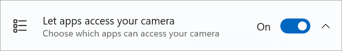 Le bouton bascule de partage d’appareil photo est activé dans les paramètres de l’appareil Windows.