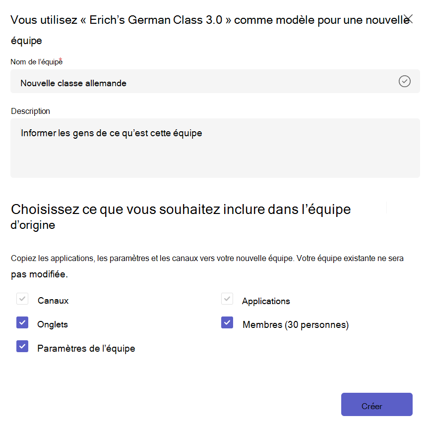 Nouvelle classe