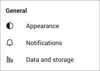Capture d’écran des paramètres généraux gratuits teams mobiles