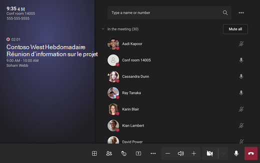 Salle Teams sur l’écran Android