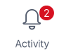 Bouton Activité avec deux notifications