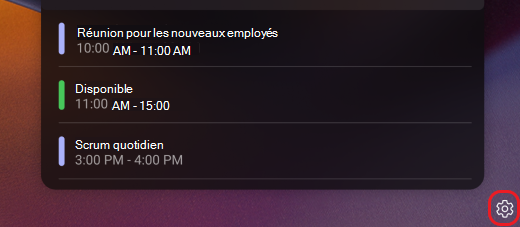écran Teams paramètres