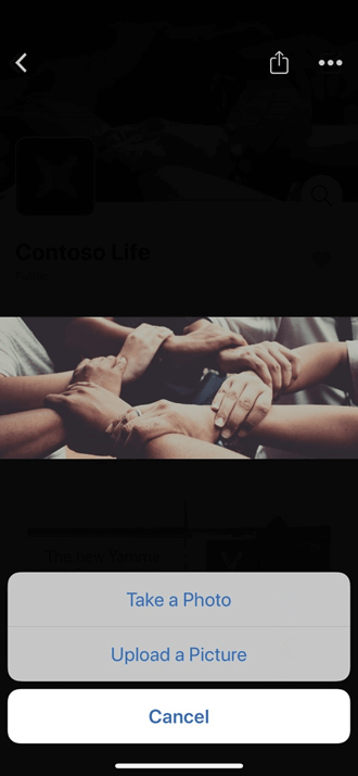 Charger une photo mobile dans votre communauté Yammer