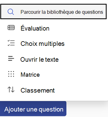 Ajouter un bouton de question et des options