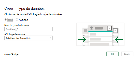 Créer un type de données
