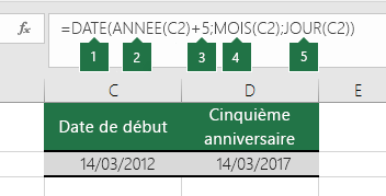 Calculer une date sur la base d’une autre date