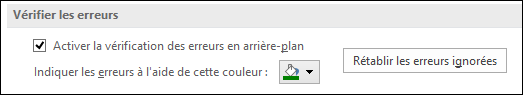 Vérification des erreurs