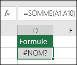 Excel affiche #NAME ?erreur lorsqu’un nom de fonction a une faute de frappe