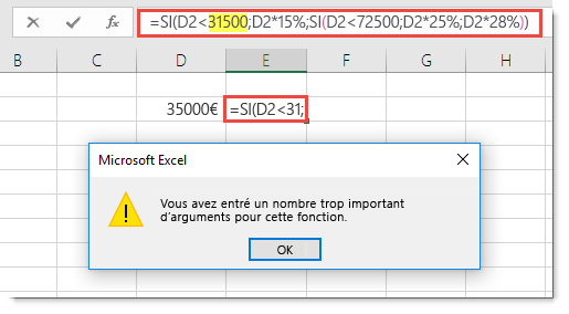 Message Excel lorsque vous ajoutez une virgule à une valeur.