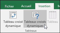 Accédez à Insérer > des tableaux croisés dynamiques recommandés pour qu’Excel crée un tableau croisé dynamique pour vous.