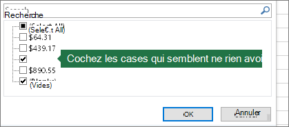 Case à cocher sans nom sélectionnée