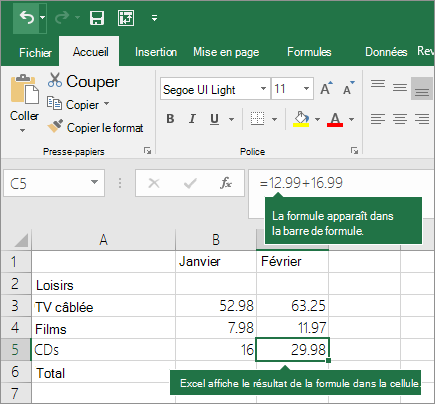 Exemple de formule simple
