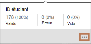 Fenêtre contextuelle des valeurs de qualité