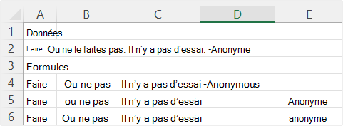 Résultats de l’exemple 2