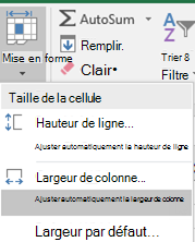 Image de l’accueil > Format > Ajuster automatiquement la largeur de colonne