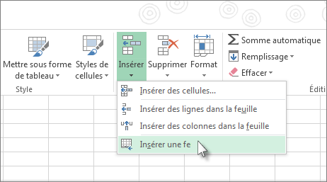 Insérer des cellules