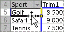Exemple de déplacement d’un élément dans un rapport de tableau croisé dynamique