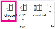 Cliquez sur Groupe sous l’onglet Données