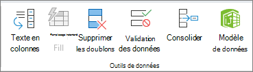 Groupe Outils de données sous l’onglet Données