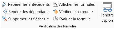 Groupe Audit de formules sous l’onglet Formules