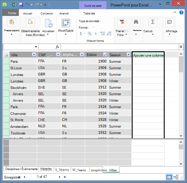 Utiliser Ajouter une colonne pour créer un champ calculé en utilisant DAX