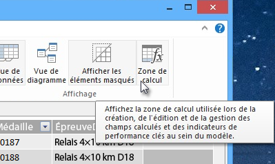 Zone de calcul dans PowerPivot