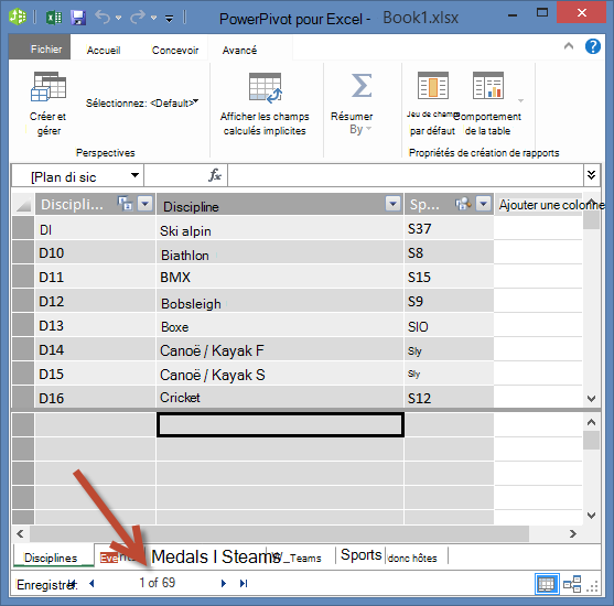 PowerPivot affiche le nombre d’enregistrements