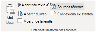 Groupe Données externes de l’onglet Données