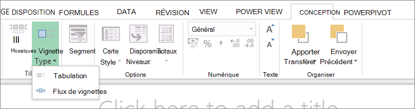 Mosaïque Power View via liste déroulante