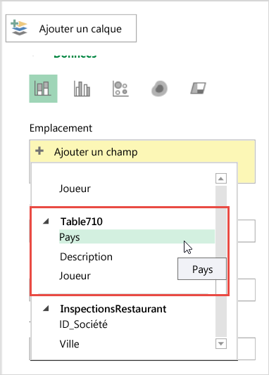 Ajouter un emplacement dans le volet Calque