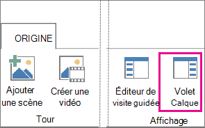 Bouton Volet Calque sous l’onglet Accueil de Power Map