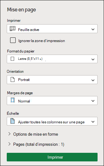 Imprimer l’écran d’installation