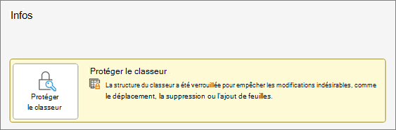 Protéger le classeur dans le menu Informations