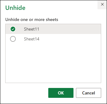 Sélectionnez l’onglet pour afficher dans Excel sur le Web.