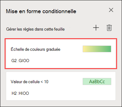 Mise en forme à deux échelles de couleurs