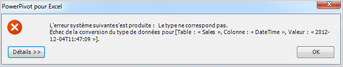 Erreur d’incompatibilité