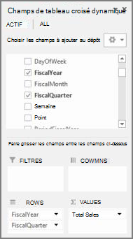 pivottable Field List