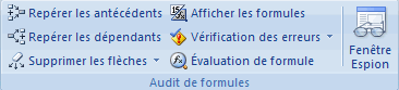 Groupe Audit de formules sous l’onglet Formules