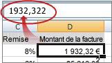 The value is shown in the formula bar