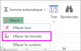 utiliser le bouton Effacer le format pour supprimer la mise en forme