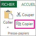 Commande Copier dans le groupe Presse-papiers