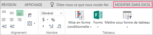 Bouton de modification dans Excel