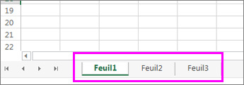Onglets de feuille