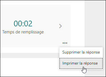 Option Imprimer la réponse dans Microsoft Forms