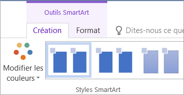 Bouton Modifier les couleurs sous l’onglet Outils SmartArt - Création
