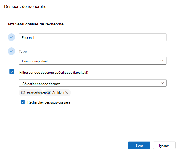 Créer un dossier de recherche