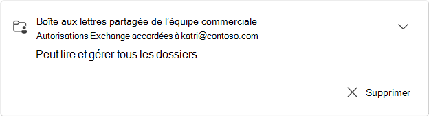Boîte aux lettres partagée développée par l’équipe commerciale carte