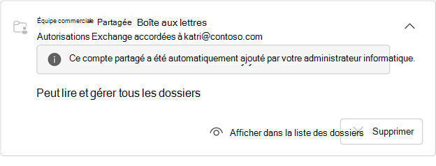 Boîte aux lettres masquée automatiquement