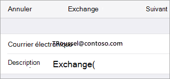 Connexion à Exchange